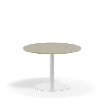 Søylebord Pilastro Ø90 cm akustikk linoleum hvit