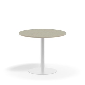 Søylebord Pilastro Ø90 cm akustikk linoleum hvit