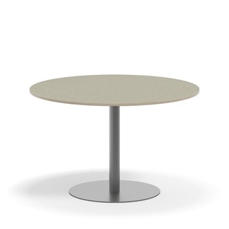 Søylebord Pilastro Ø120 cm akustikk linoleum sølv