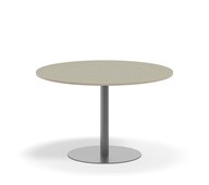 Søylebord Pilastro Ø120 cm akustikk linoleum sølv