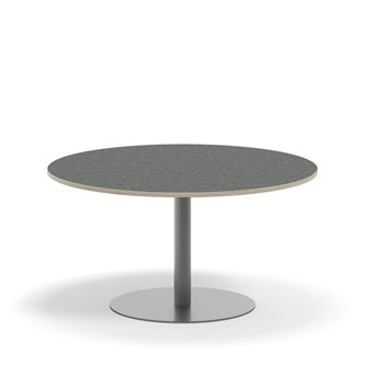 Søylebord Pilastro Ø120 cm akustikk linoleum sølv