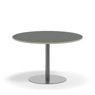 Søylebord Pilastro Ø120 cm akustikk linoleum sølv