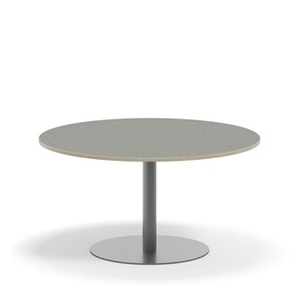 Søylebord Pilastro Ø120 cm akustikk linoleum sølv