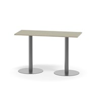 Søylebord Pilastro 120x50 cm akustikk linoleum sølv
