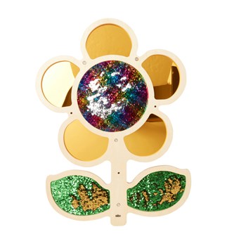 Paljettspeil - gul blomst