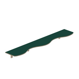 Curve hylle B200xD36xH20cm, kryssfiner 15 mm