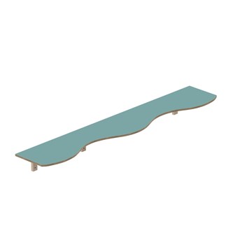 Curve hylle B200xD36xH20cm, kryssfiner 15 mm