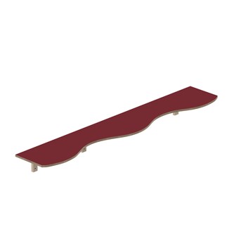 Curve hylle B200xD36xH20cm, kryssfiner 15 mm