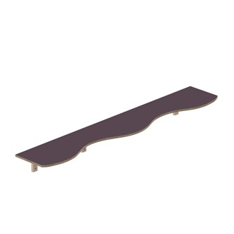 Curve hylle B200xD36xH20cm, kryssfiner 15 mm