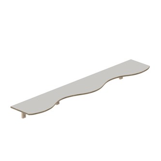 Curve hylle B200xD36xH20cm, kryssfiner 15 mm