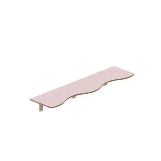 Curve hylle B140xD36xH20cm, kryssfiner 15 mm
