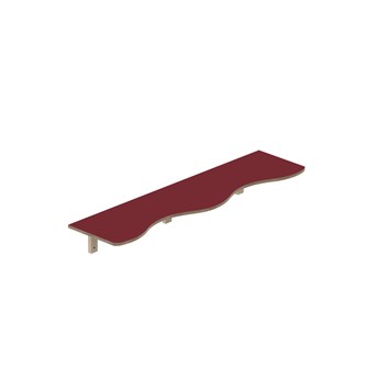 Curve hylle B140xD36xH20cm, kryssfiner 15 mm