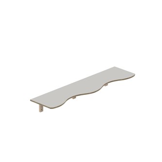 Curve hylle B140xD36xH20cm, kryssfiner 15 mm