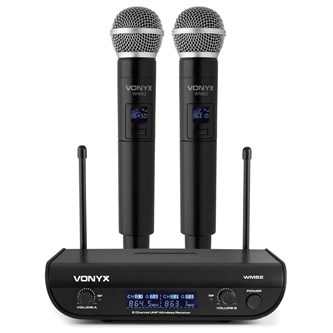 Mikrofonsett Vonyx trådløs UHF 2 kanal