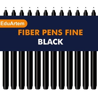 Tusjer EduArtem Fine svarte 12 stk