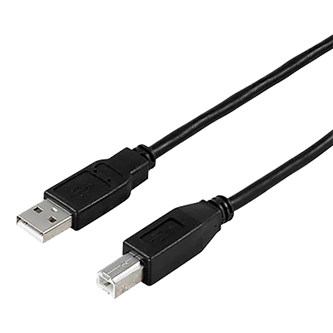 USB 2.0 Ladekabel Type A hann - Type B hann, 0,5m svart