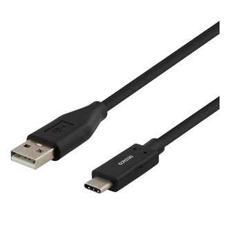 USB 2.0 Ladekabel Type A hann - Type C hann, 0,5m svart