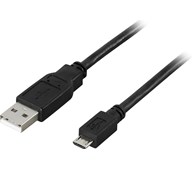 USB 2.0 Ladekabel Type A hann - Type Micro-B hann, 0,5m svart