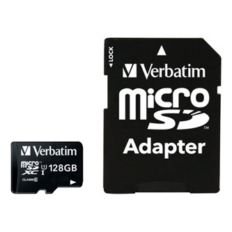 SD-micro minnekort 128GB med SD-adapter