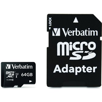 SD-micro minnekort 64GB med SD-adapter