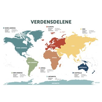Utendørsskilt: Verdensdelene