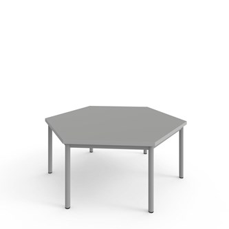 Bord 12:38 FSC HPL sekskant 120x120 cm sølv