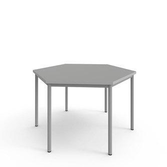 Bord 12:38 FSC HPL sekskant 120x120 cm sølv