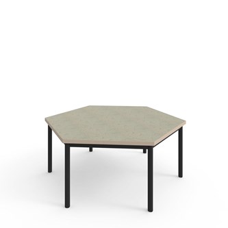 Bord 12:38 akustikk linoleum sekskant 120x120 cm svart