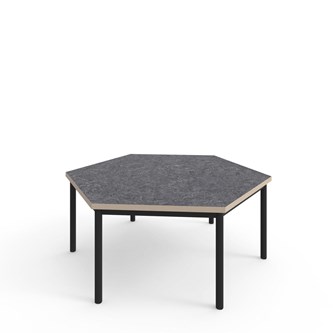 Bord 12:38 akustikk linoleum sekskant 120x120 cm svart