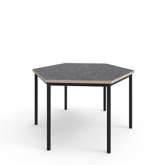 Bord 12:38 akustikk linoleum sekskant 120x120 cm svart
