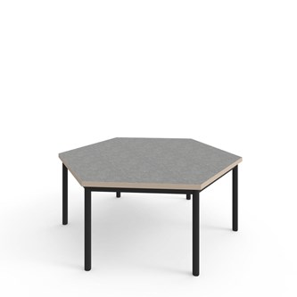 Bord 12:38 akustikk linoleum sekskant 120x120 cm svart