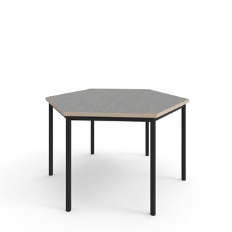 Bord 12:38 akustikk linoleum sekskant 120x120 cm svart