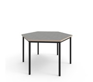 Bord 12:38 akustikk linoleum sekskant 120x120 cm svart