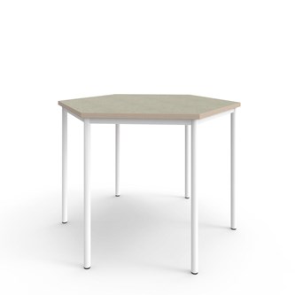 Bord 12:38 akustikk optimal linoleum sekskant 120x120 cm hvitt