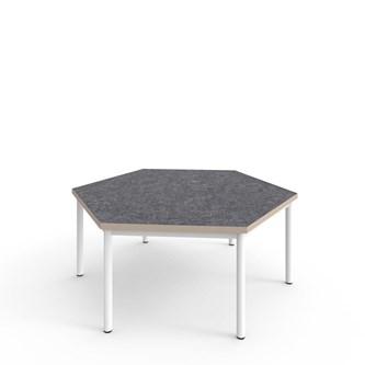 Bord 12:38 akustikk optimal linoleum sekskant 120x120 cm hvitt