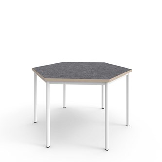 Bord 12:38 akustikk optimal linoleum sekskant 120x120 cm hvitt