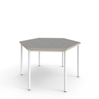 Bord 12:38 akustikk optimal linoleum sekskant 120x120 cm hvitt