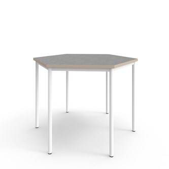 Bord 12:38 akustikk optimal linoleum sekskant 120x120 cm hvitt