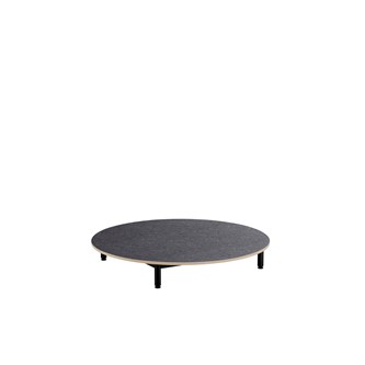 Lekebord 12:38 akustikk linoleum ø 120 cm svart