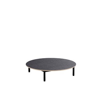 Lekebord 12:38 akustikk linoleum ø 120 cm svart