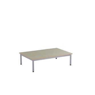 Lekebord 12:38 akustikk linoleum 120x80 cm sølv