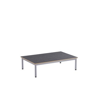 Lekebord 12:38 akustikk linoleum 120x80 cm sølv