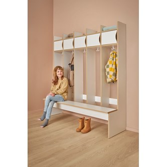Norden 28 garderobe med sittebenk gulvmodell hvit