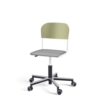 Stol Matte FSC gas Alu hjul LS hvit