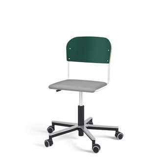 Stol Matte FSC gas Alu hjul LS hvit