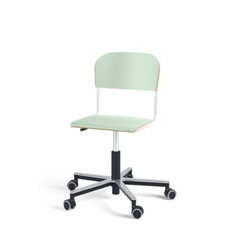 Stol Matte FSC gas Alu hjul LS hvit