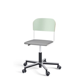 Stol Matte FSC gas Alu hjul LS hvit