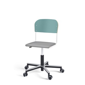 Stol Matte FSC gas Alu hjul LS hvit