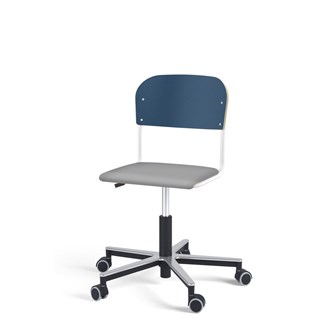 Stol Matte FSC gas Alu hjul LS hvit