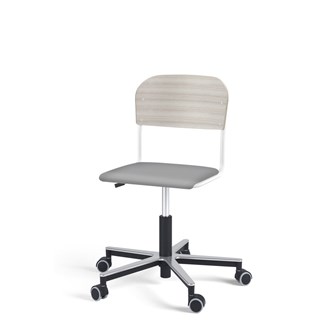 Stol Matte FSC gas Alu hjul LS hvit